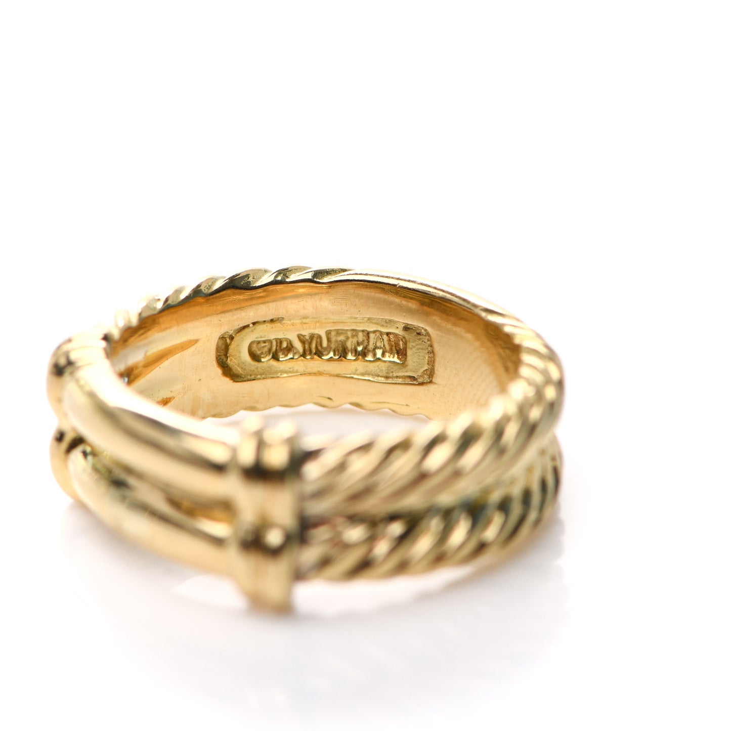 18K Yellow Gold Double Cable Band Ring 53 6.25