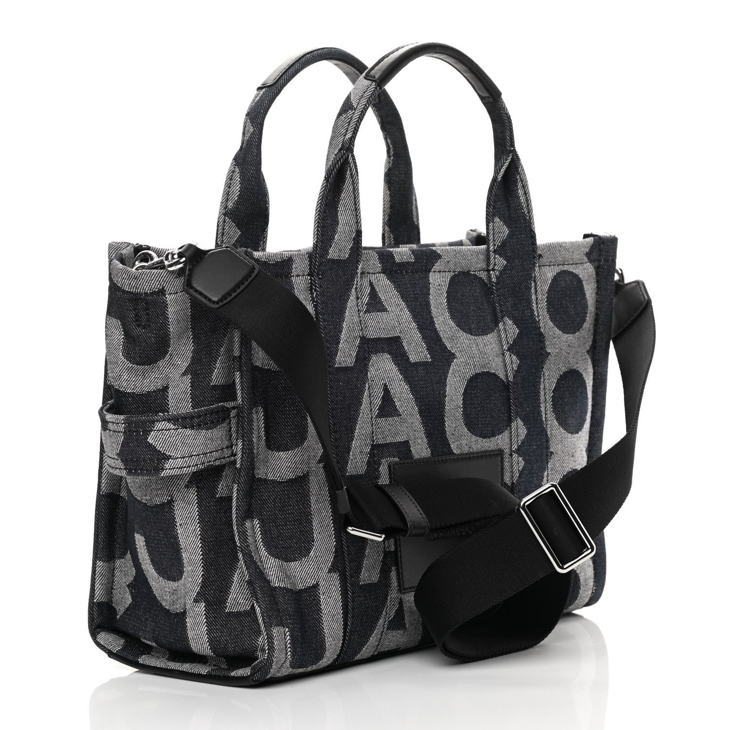 Marc Jacobs Denim Jacquard Medium The Monogram Tote Bag Denim Blue 3 of 12