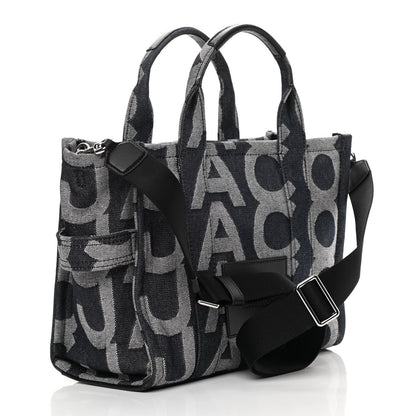 Marc Jacobs Denim Jacquard Medium The Monogram Tote Bag Denim Blue 3 of 12