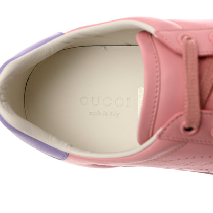 Gucci Calfskin Interlocking G Perforated Womens Ace Sneakers 37 Wild Rose Lapis 7 of 9