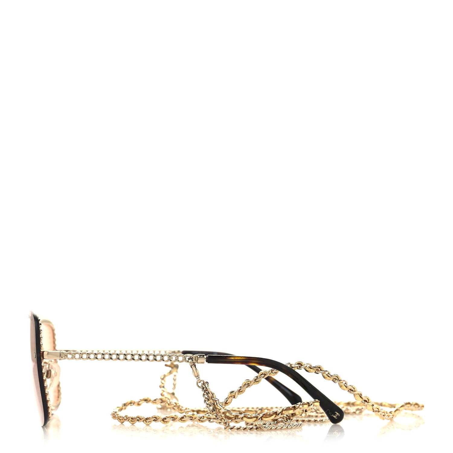Chanel Metal Removable Chain Square Sunglasses 4244 Light Brown 3 of 6