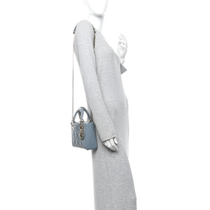 Christian Dior Patent Cannage Mini Lady Dior Light Blue 2 of 9