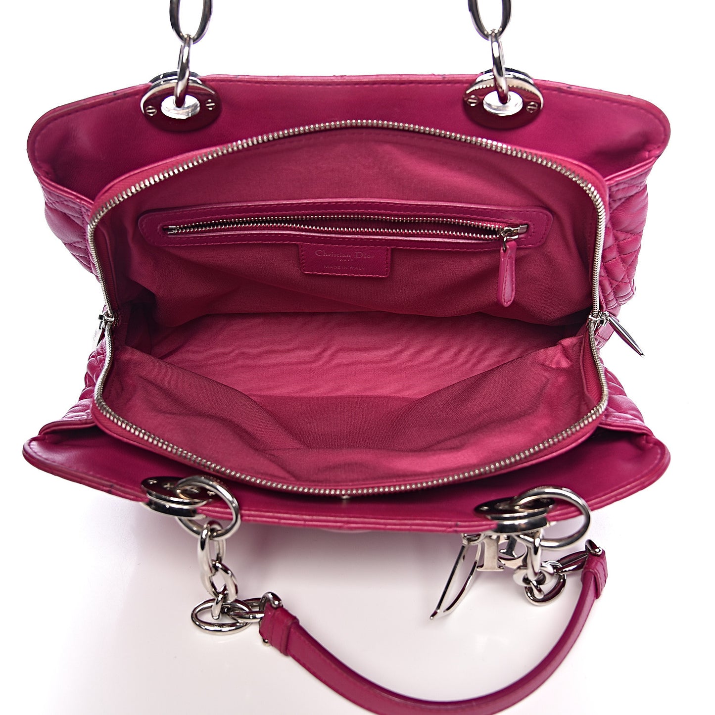Lambskin Cannage Small Dior Soft Zipped Shopping Tote Pink