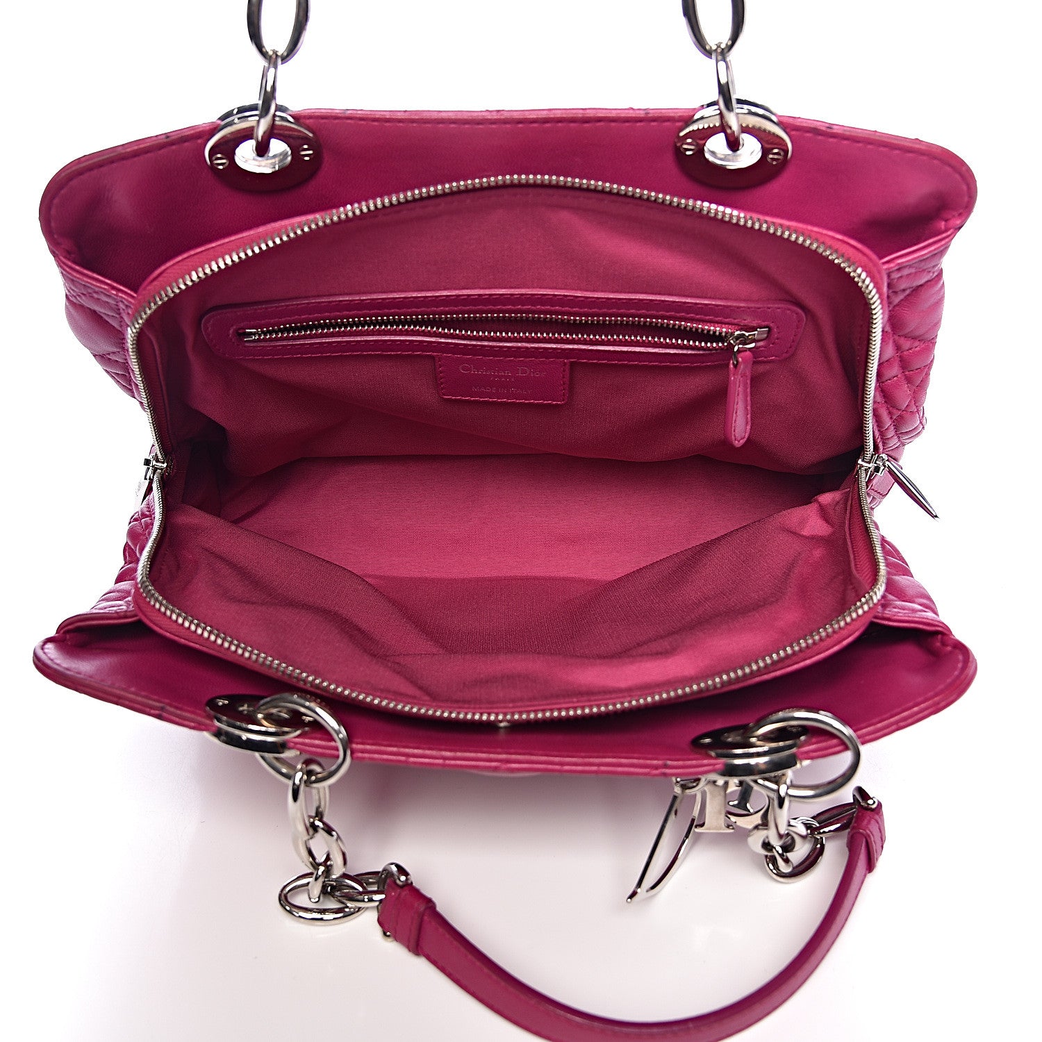 Christian Dior Lambskin Cannage Small Dior Soft Zipped Shopping Tote Pink 5 of 18