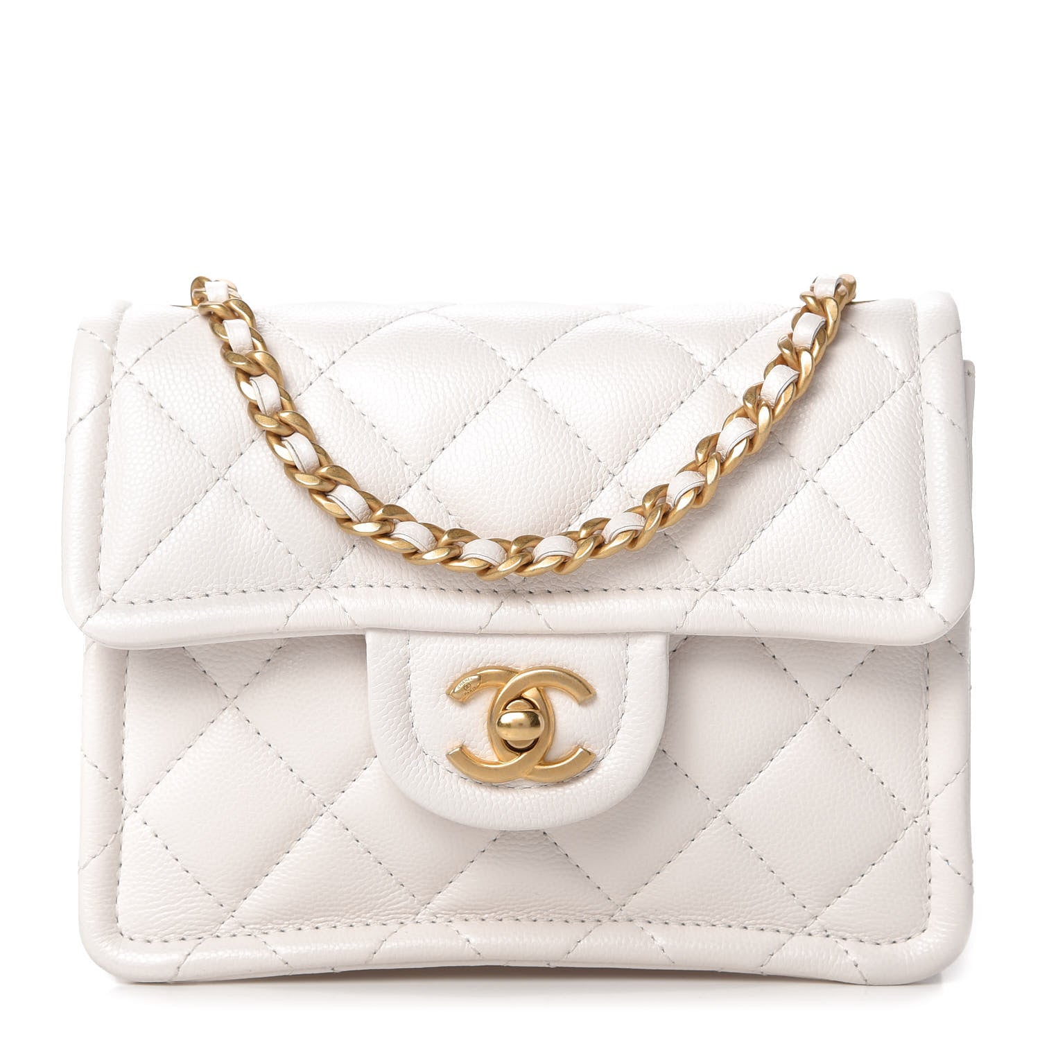 Chanel Caviar Quilted Mini Sweet Classic Flap White 1 of 10