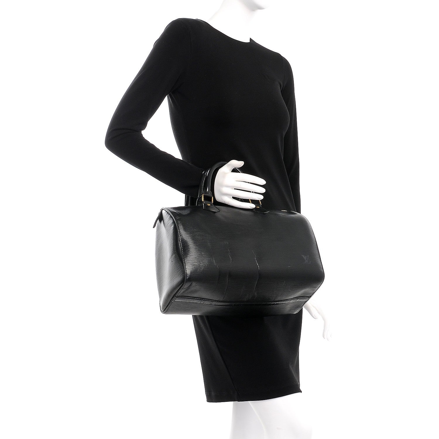 Louis Vuitton Epi Speedy 30 Black 2 of 15