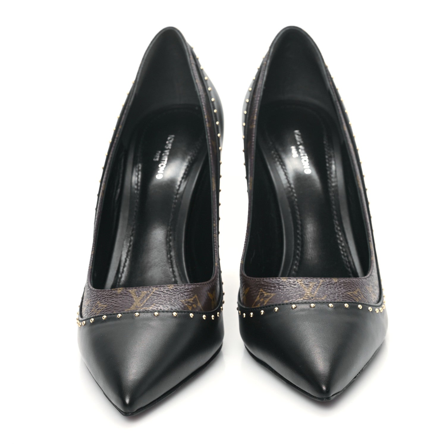 Louis Vuitton Monogram Studded Cherie Pumps 39 Black 2 of 9