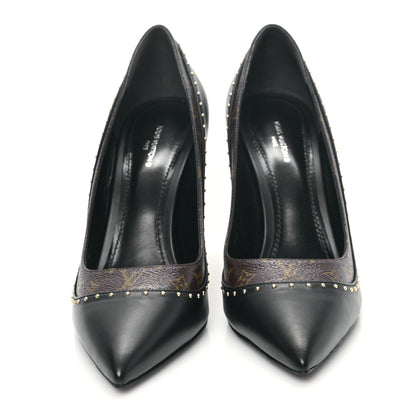 Louis Vuitton Monogram Studded Cherie Pumps 39 Black 2 of 9