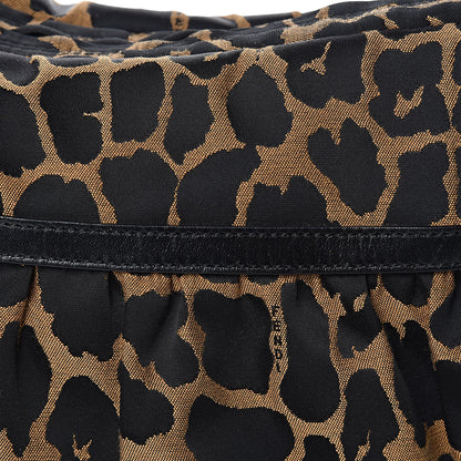 Fendi Jacquard Leopard Print Chef Hobo Tobacco 8 of 10