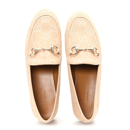 Gucci Canvas GG Monogram Horsebit Womens Jordaan Loafers 35.5 Souffle Rose 2 of 10