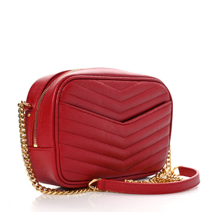 Saint Laurent Grain De Poudre Matelasse Monogram Mini Lou Camera Bag Eros Red 2 of 7