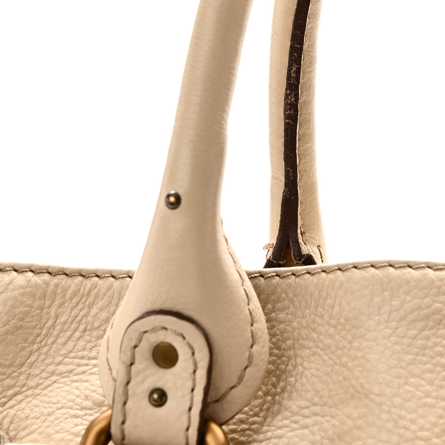 Grained Calfskin Paddington Shopping Tote Beige