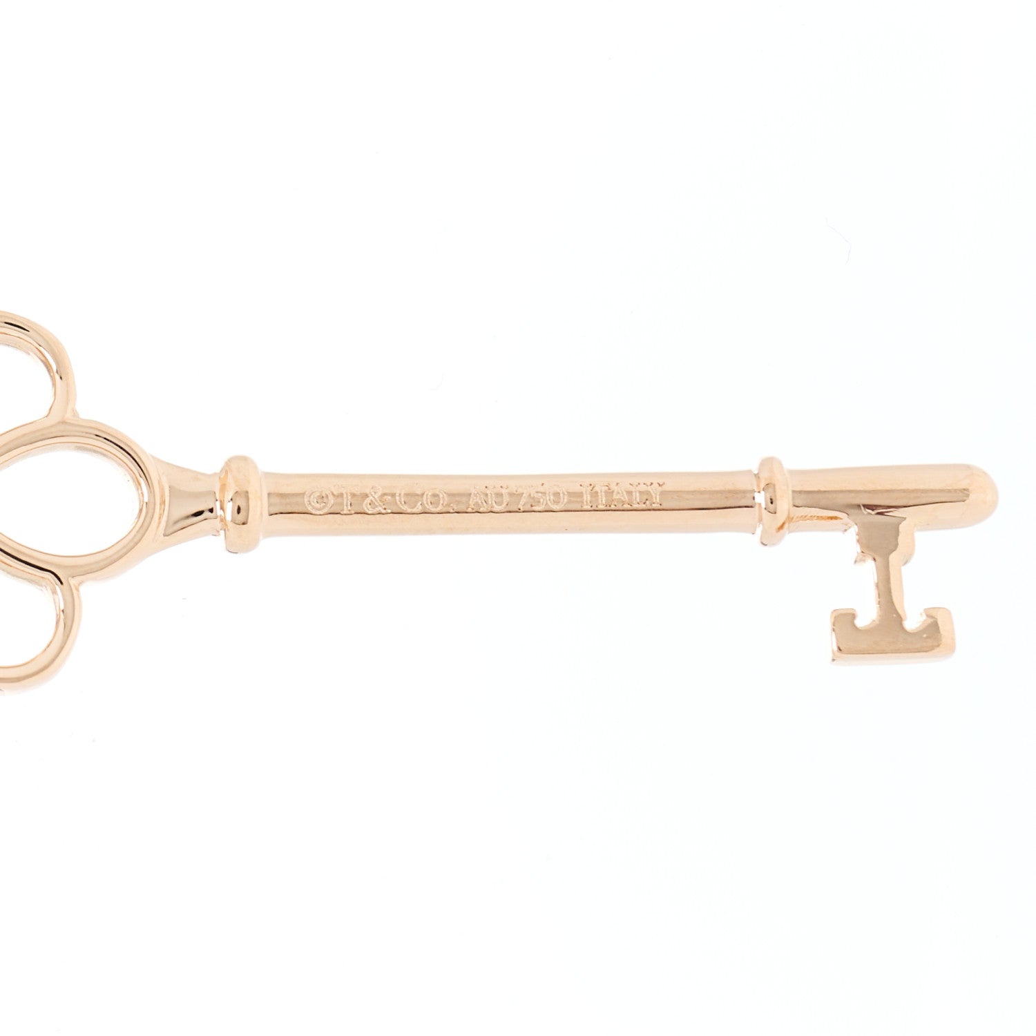 Tiffany 18K Rose Gold Knot Key Pendant Necklace 5 of 5