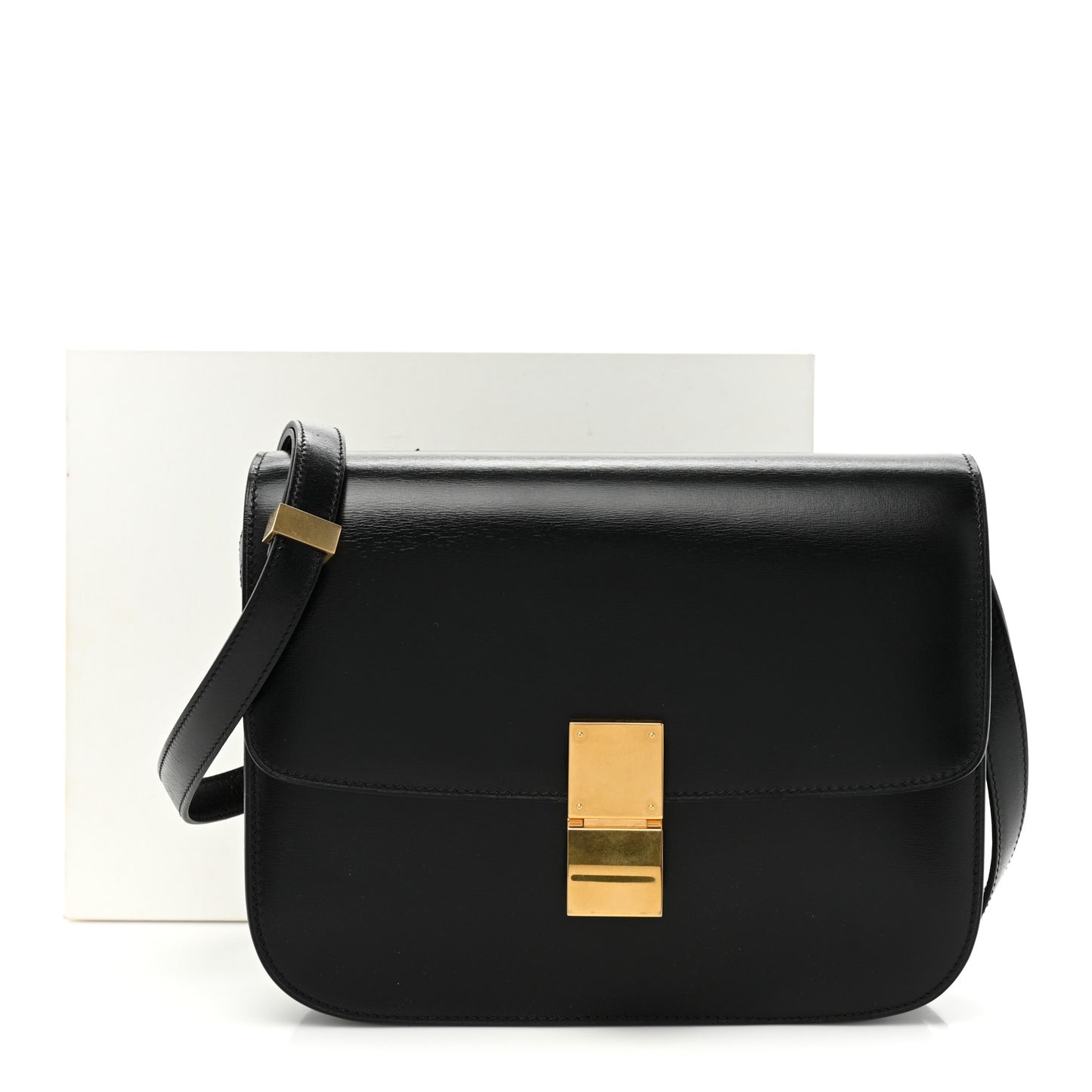 Box Calfskin Medium Classic Box Flap Black
