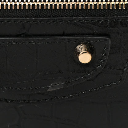 Balenciaga Calfskin Crocodile Embossed Classic Hardware City Black 13 of 17