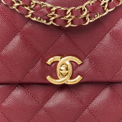 Chanel Caviar Quilted Coco First Flap Burgundy 8 of 11