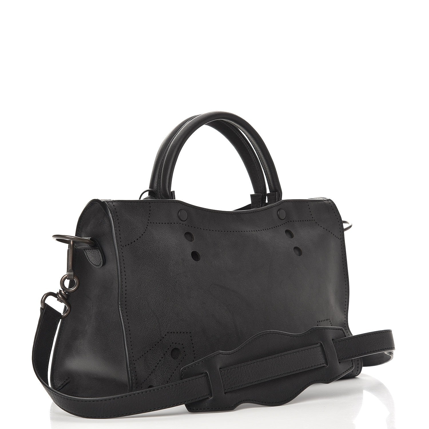 Balenciaga Veau Soyeux Perforated Blackout Hardware S City Black 4 of 9