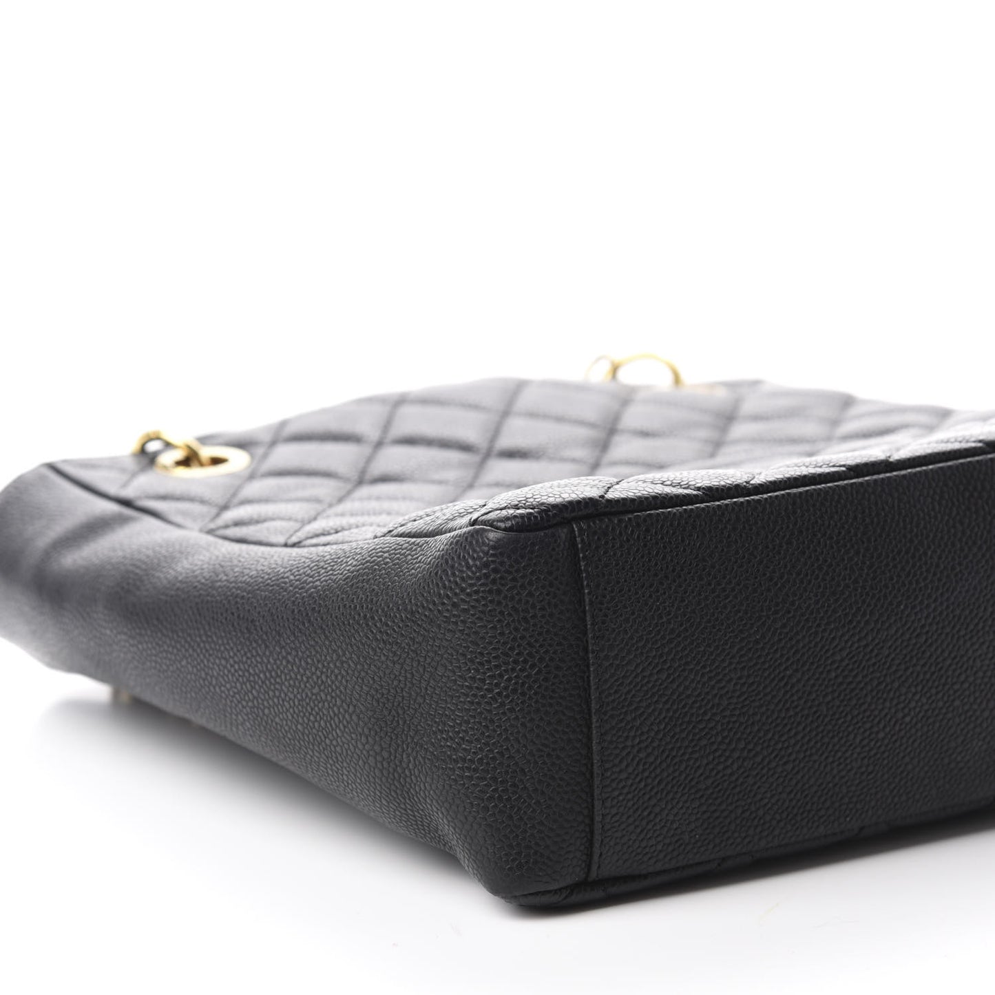 Caviar Quilted Petit Shopping Tote PST Black
