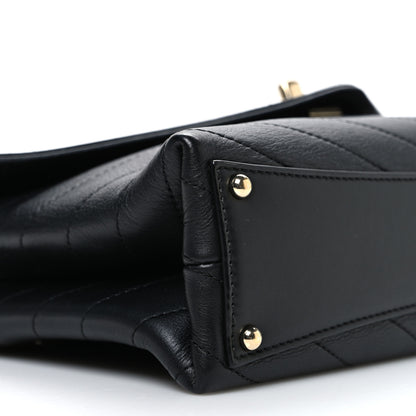 Chanel Lambskin Chevron Stitched Medium Envelope Flap Black 9 of 10