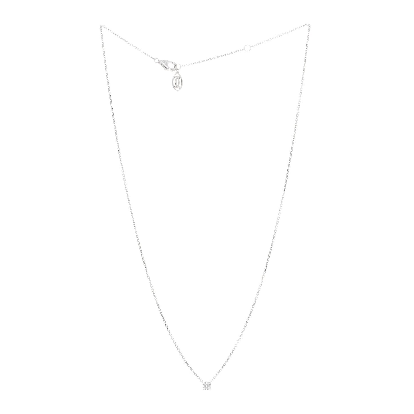 18K White Gold Diamond .19ct 1895 Solitaire Pendant Necklace