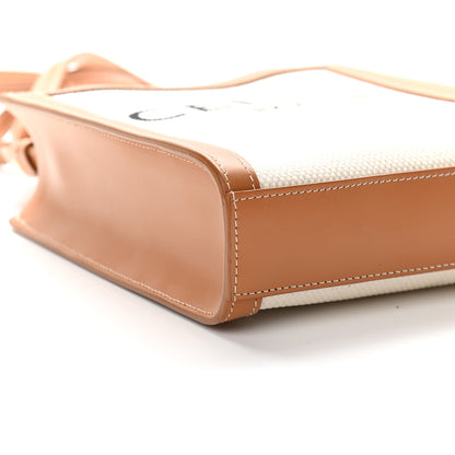 Celine Canvas Calfskin Mini Vertical Cabas Natural Tan 6 of 7