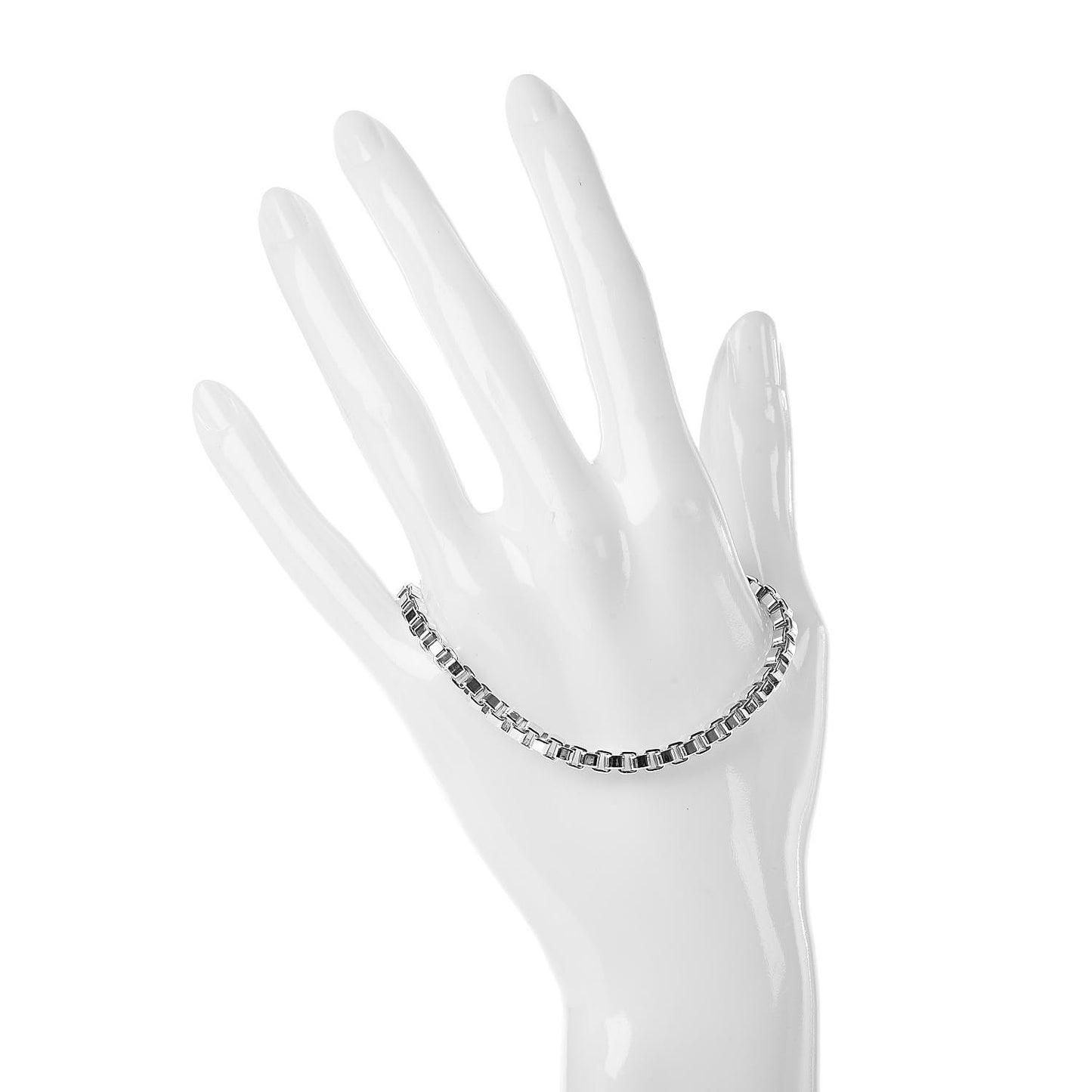 Sterling Silver 4mm Venetian Link Bracelet