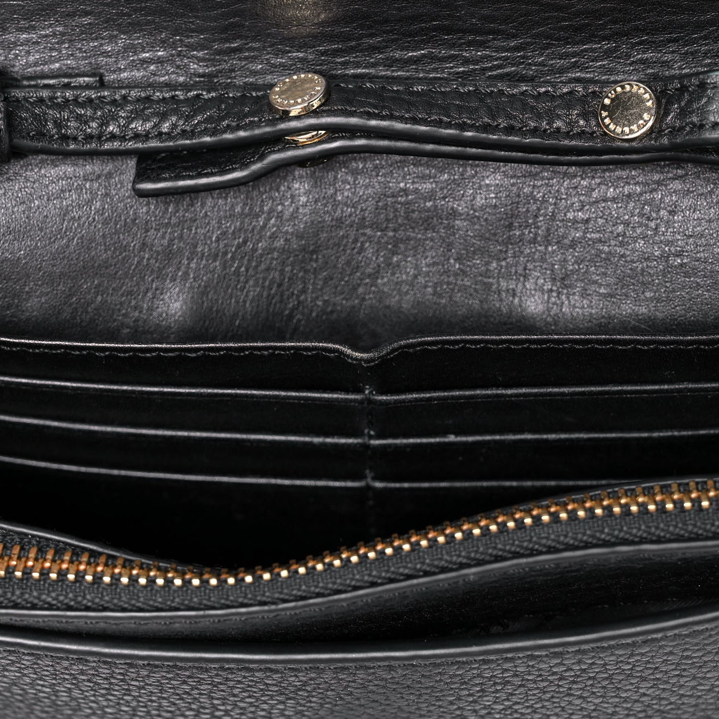 Soft Grain Embossed Hampshire Wallet on Chain Black