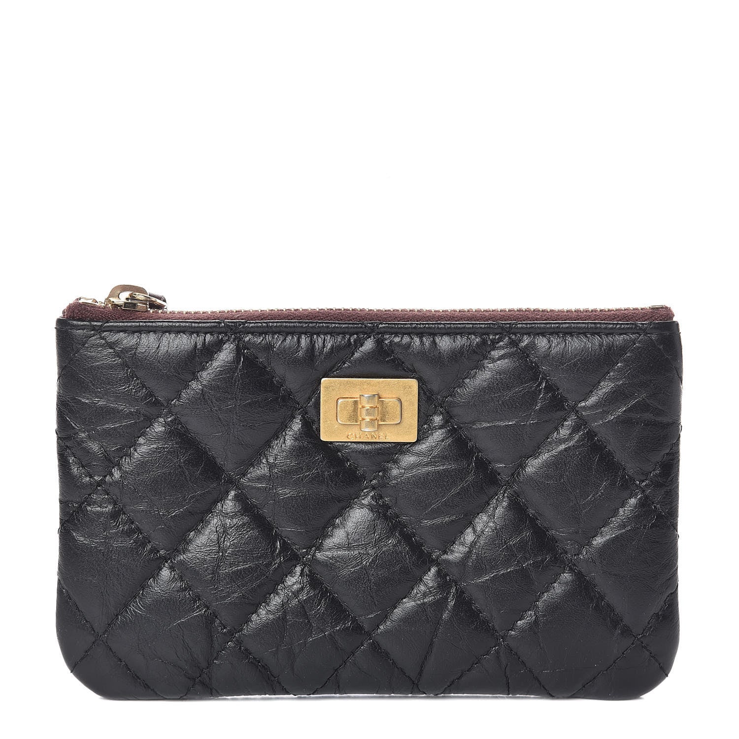 Chanel Aged Calfskin Quilted Small Reissue Cosmetic Case Black 1 of 8