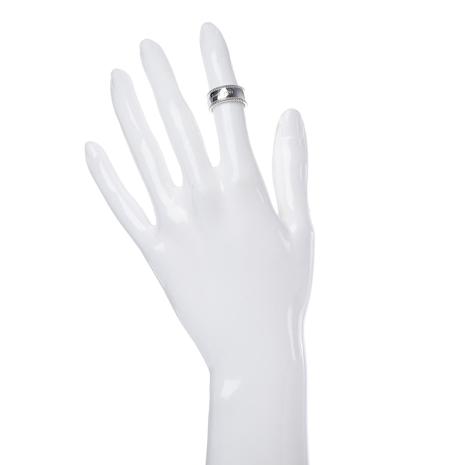 Tiffany Sterling Silver Milgrain I Love You Band Ring 47 4 2 of 4