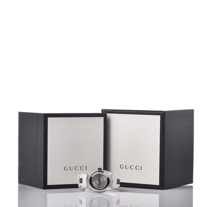 Gucci Stainless Steel Rubber 36mm Sync Web Quartz Watch 6 of 6
