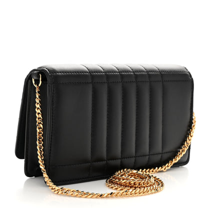 Burberry Lambskin Quilted Lola Clutch On Chain Black 3 of 10