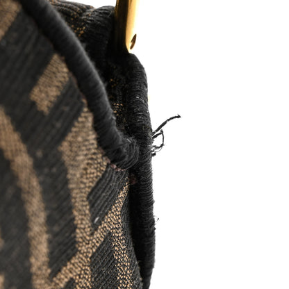 Fendi Fabric Jacquard FF 1974 Medium Baguette Tobacco Moro Black 13 of 15