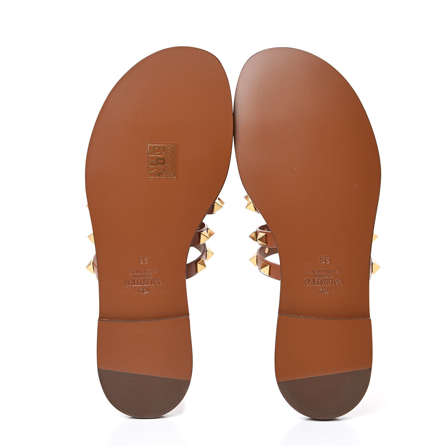 Valentino Garavani Calfskin Rockstud Flair Flat Thong Sandals 36 Selleria 5 of 8
