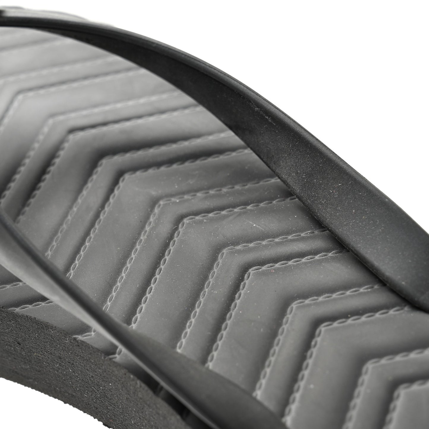 Rubber Chevron Womens GG Thong Sandals 42 Black