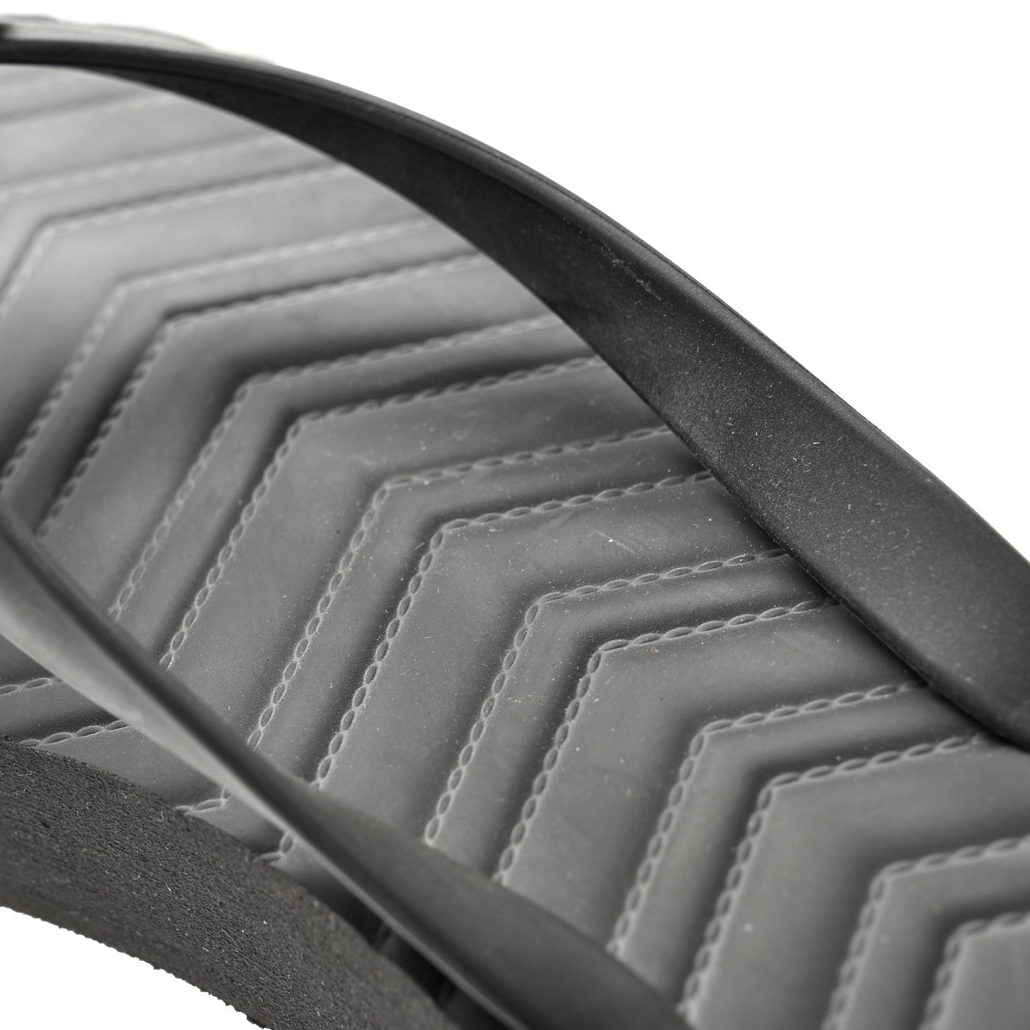 Gucci Rubber Chevron Womens GG Thong Sandals 42 Black 9 of 10