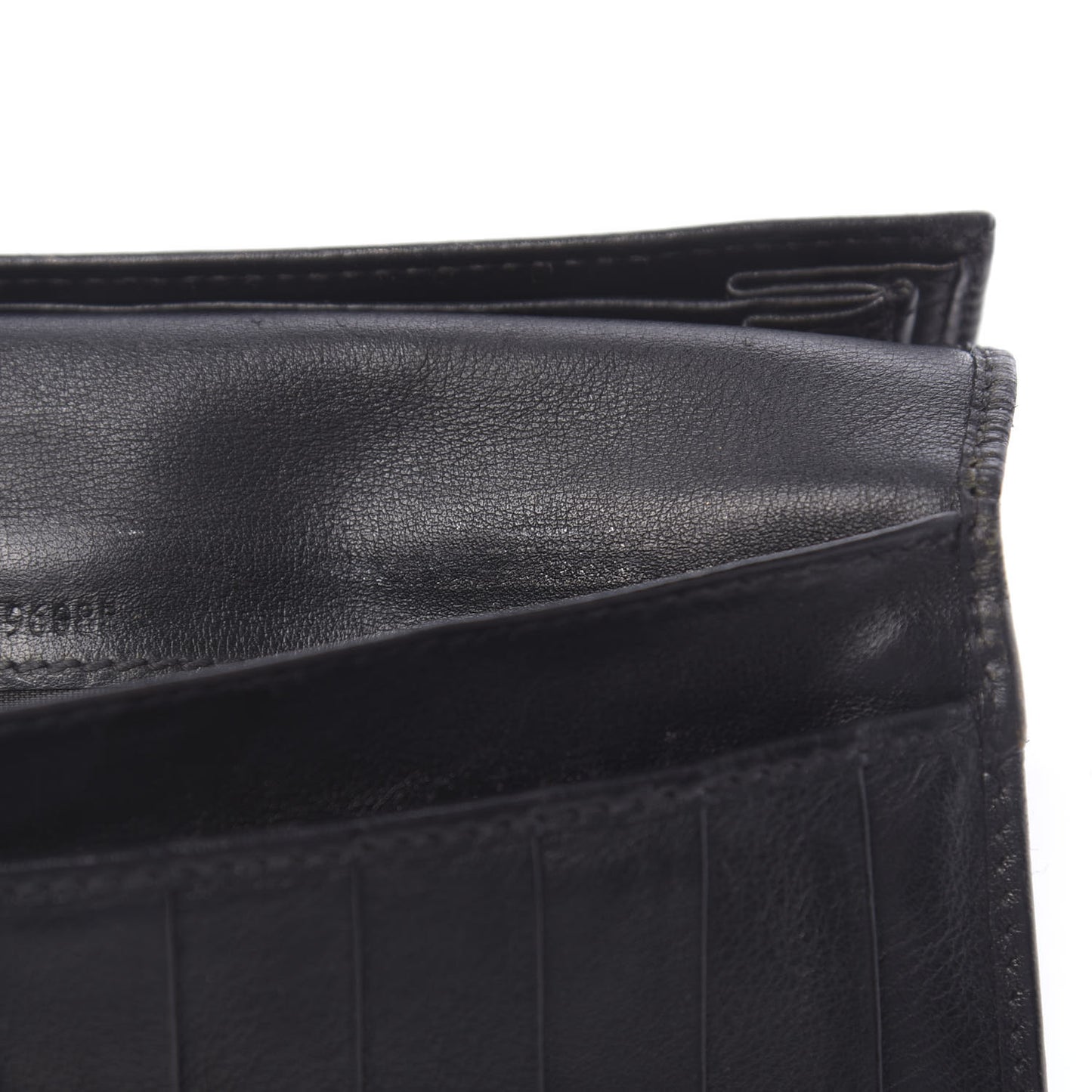Guccissima Margaux Calfskin Icon Bar Continental Flap Wallet Black
