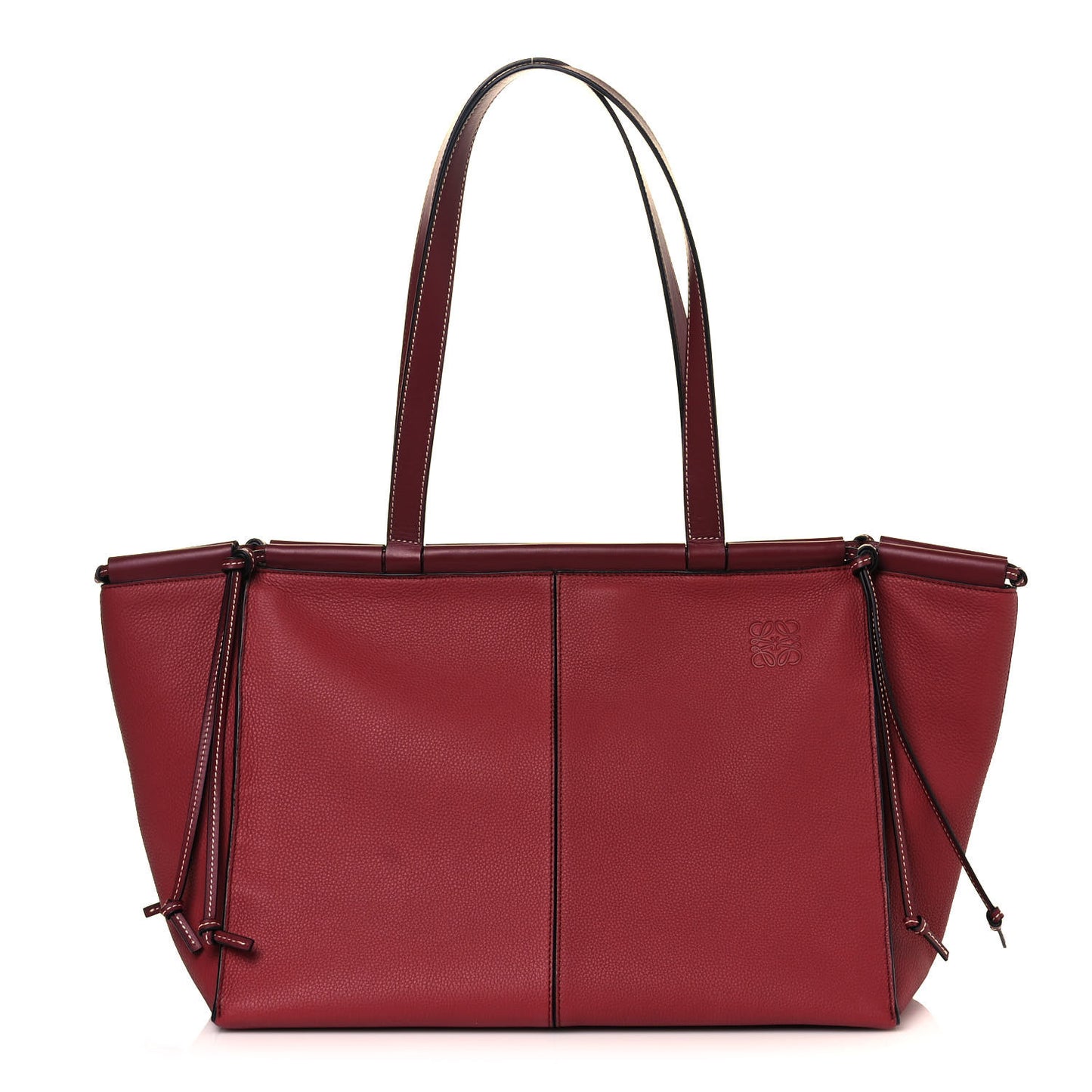 Soft Grained Calfskin Medium Cushion Tote Merlot