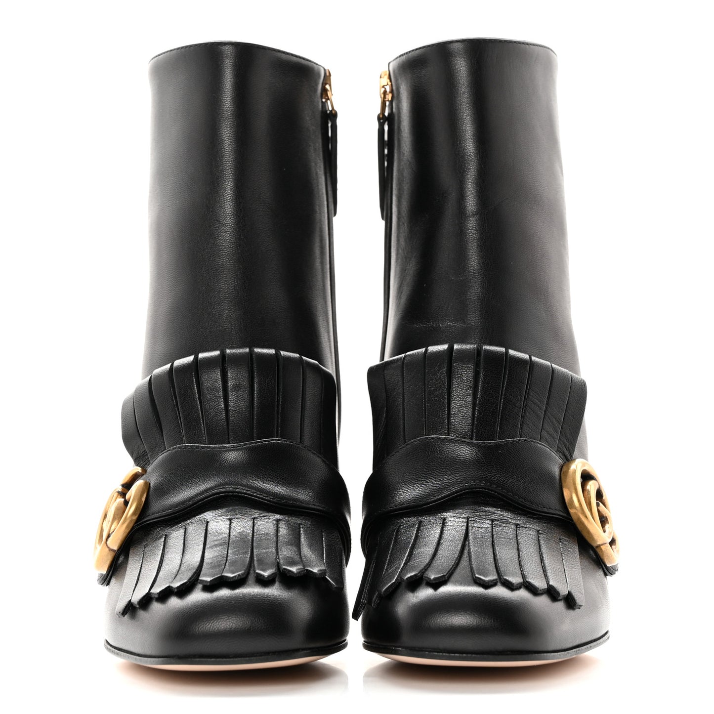 Malaga Kid GG Marmont Fringe 75mm Ankle Boots 36.5 Black
