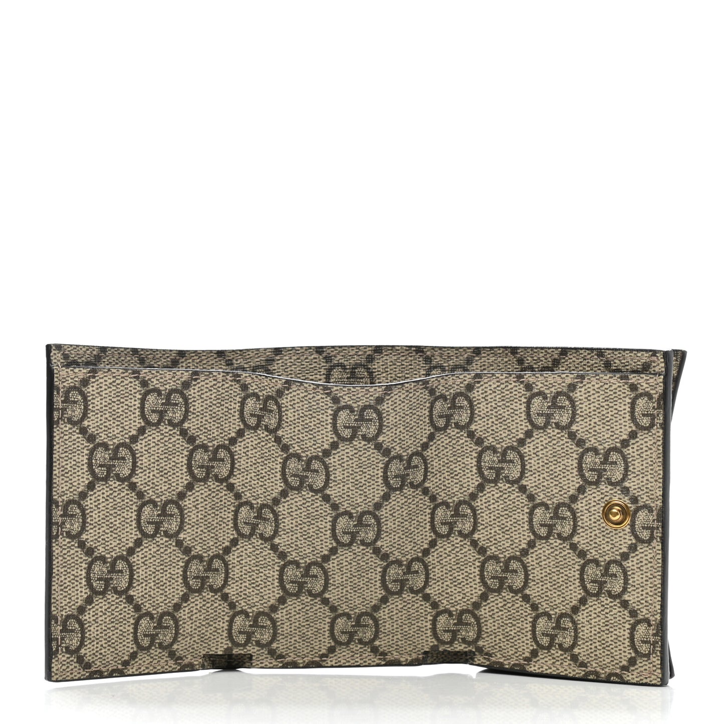 X BALENCIAGA GG Supreme Monogram Card Case Wallet Beige Ebony