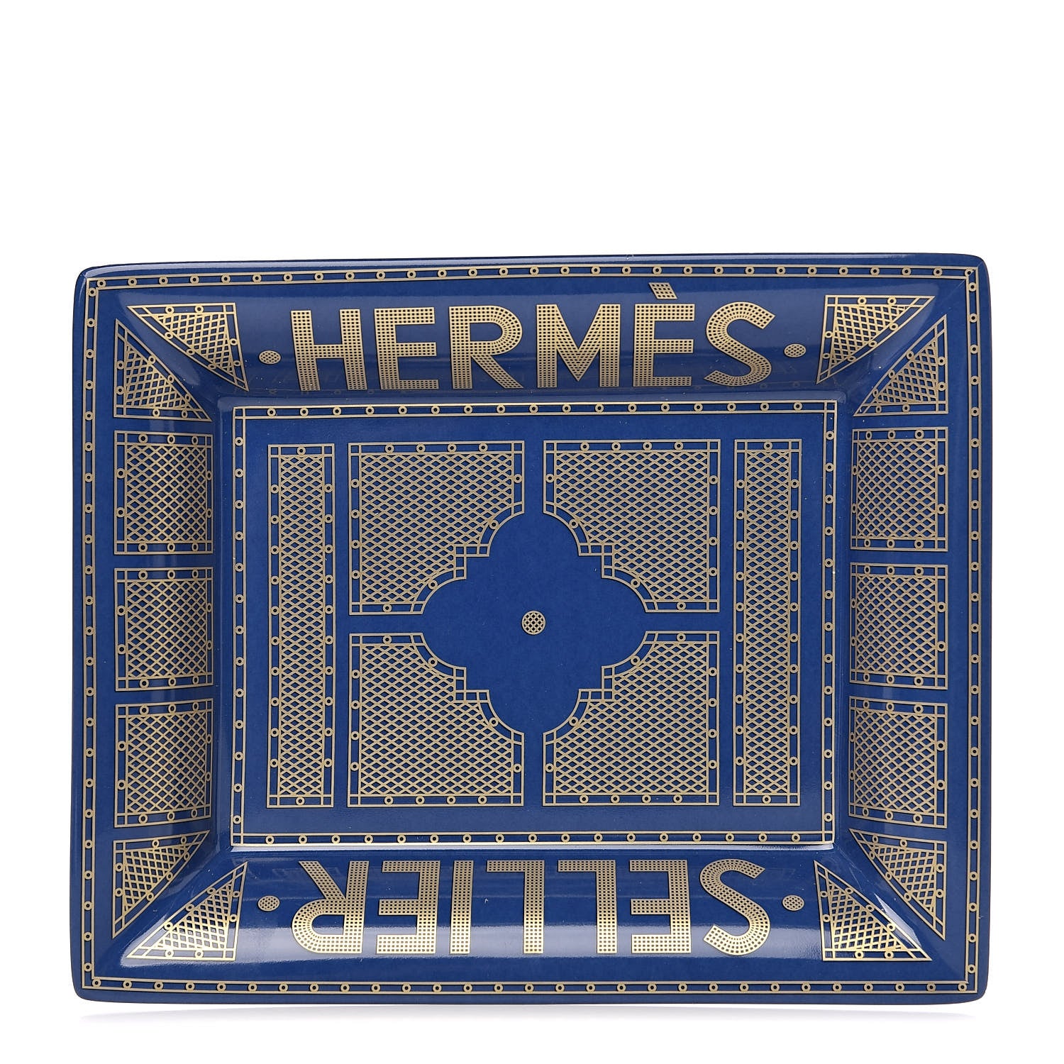Hermes Porcelain Sellier Change Tray Bleu Roi 1 of 5