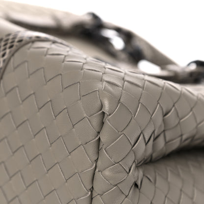 Bottega Veneta Nappa Intrecciato Snakeskin Small Flow Wave Tote Mink 10 of 18