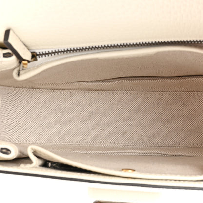 Gucci Monogram Jumbo GG Textured Dollar Calfskin Web Small Bamboo 1947 Top Handle Bag Off White 6 of 15