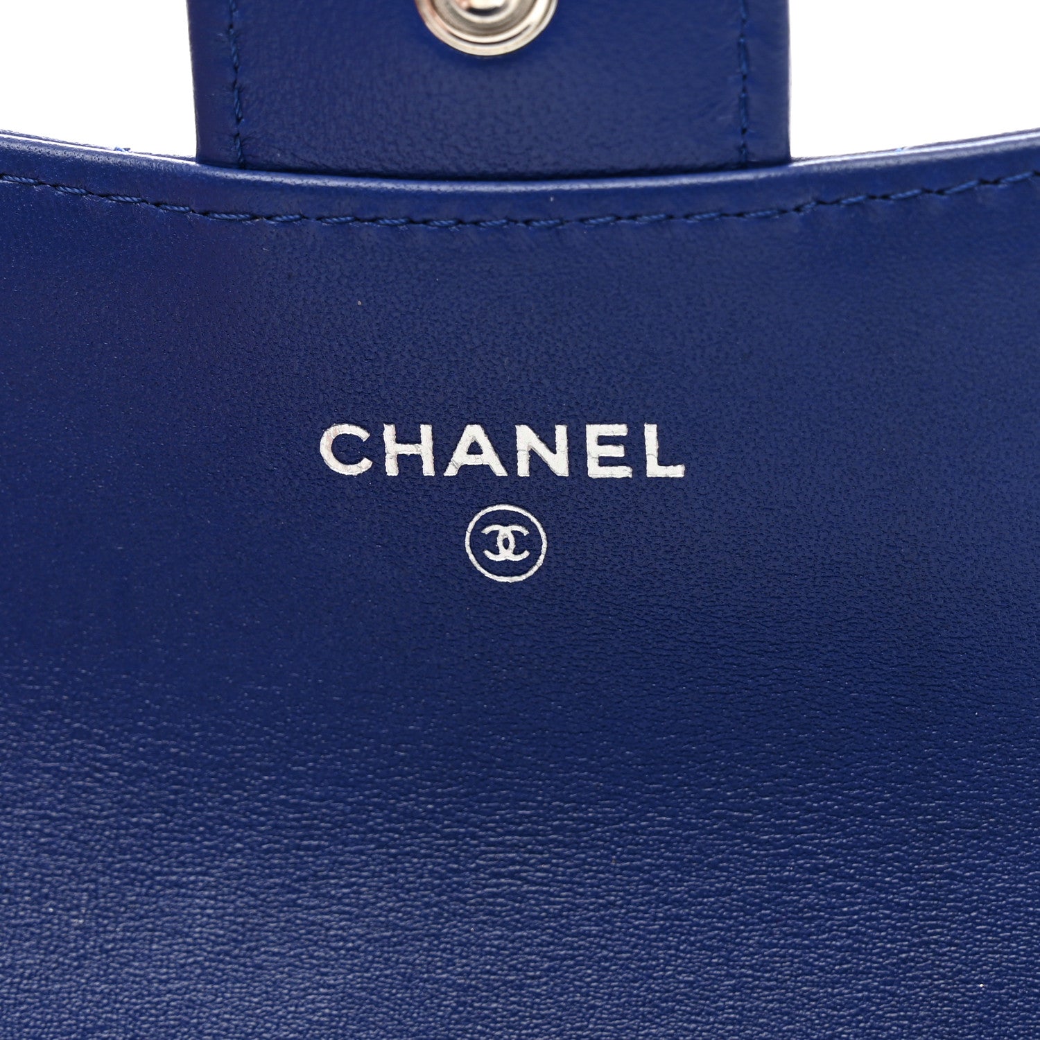 Chanel Lambskin Quilted Flap Card Holder Wallet Blue 7 of 9