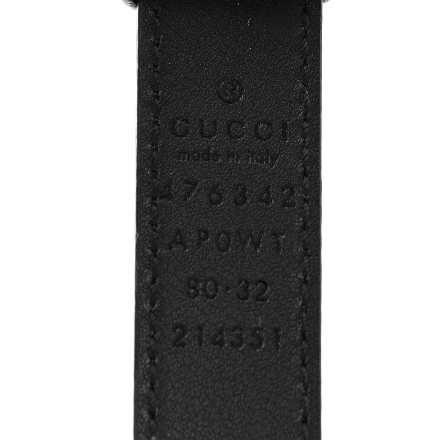 Gucci Moon Calfskin Pearl Double G 20mm Belt 80 32 Black Cream 3 of 5