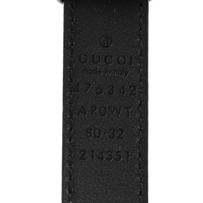 Gucci Moon Calfskin Pearl Double G 20mm Belt 80 32 Black Cream 3 of 5