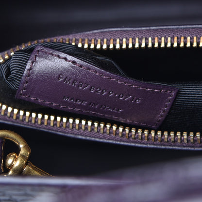 Saint Laurent Calfskin Crocodile Embossed Small Sac De Jour Prune 8 of 8