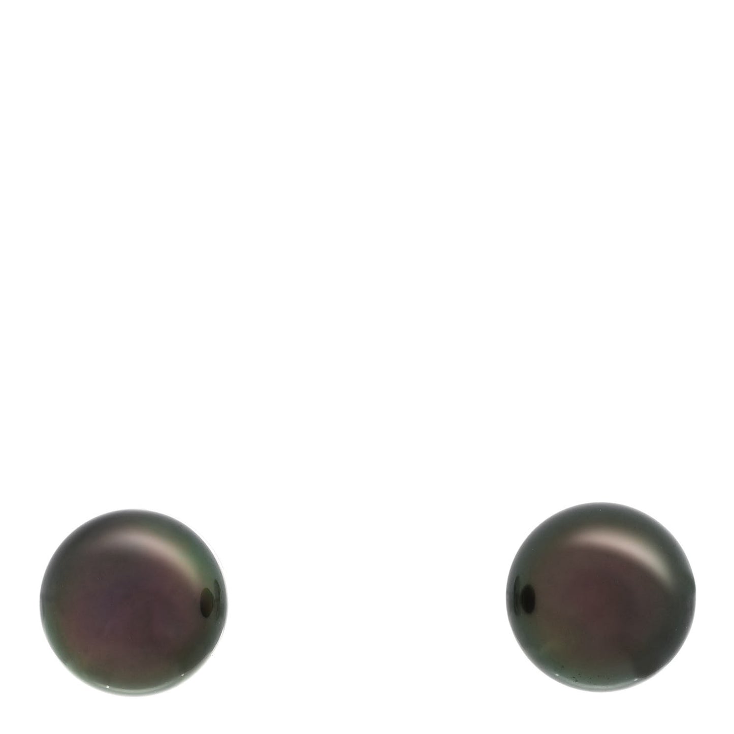 18K White Gold Black South Sea Pearl 9mm Stud Earrings