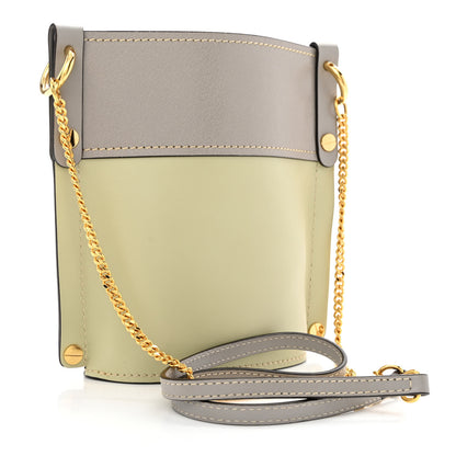 Chloe Shiny Calfskin Goatskin Mini Aby Bi-Color Bucket Light Eucalyptus 3 of 10