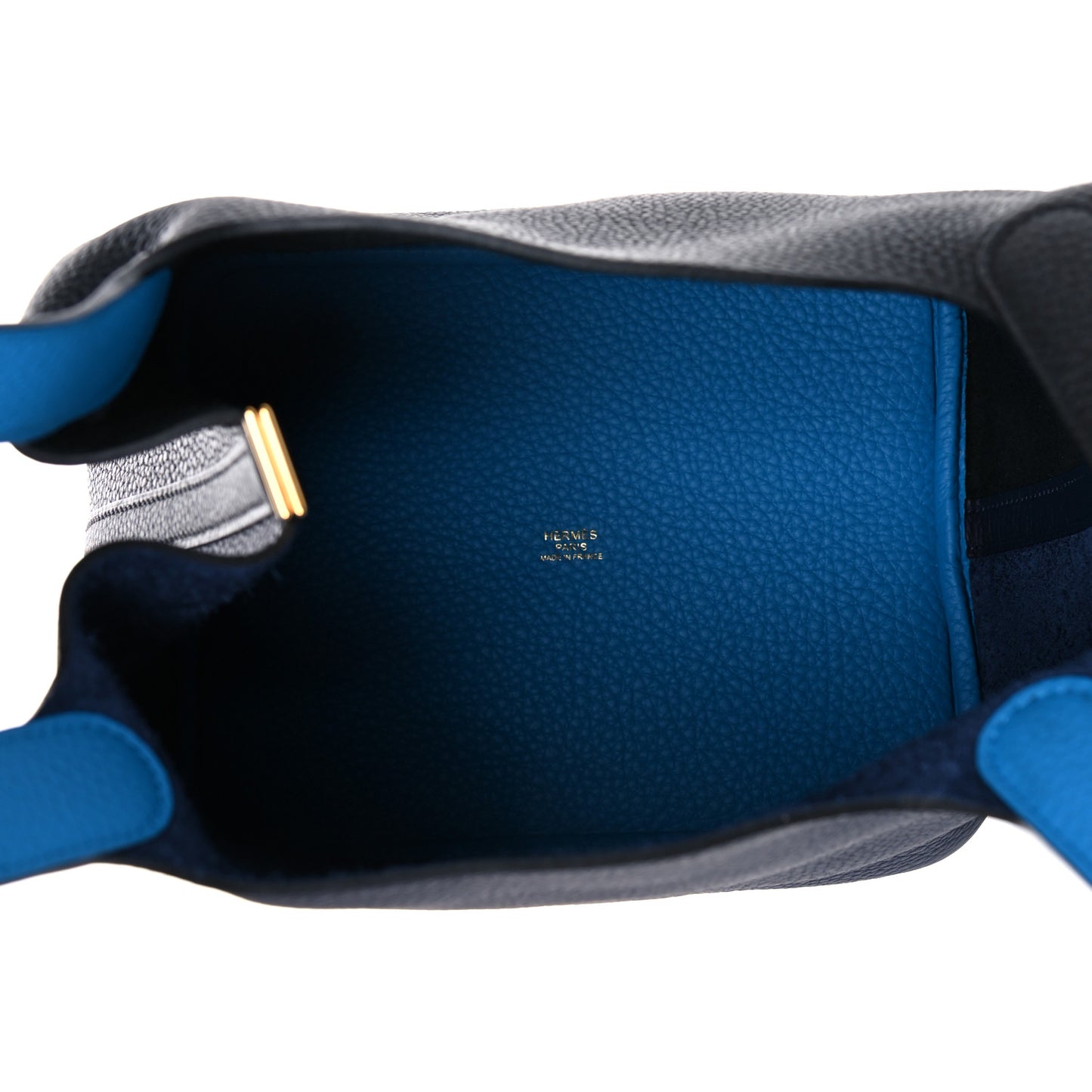 Taurillon Clemence Casaque Picotin Lock 22 MM Bleu Nuit Black Blue Frida