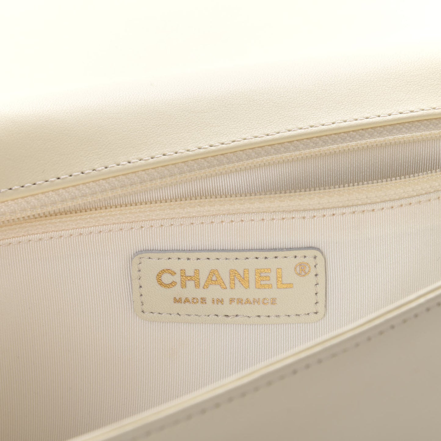 Lambskin Quilted New Medium Boy Flap Light Beige